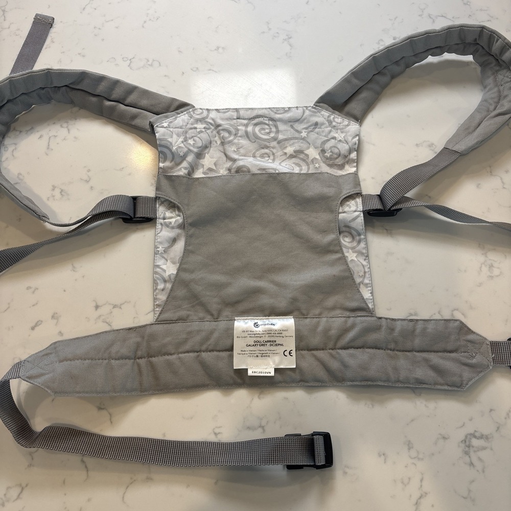 Ergobaby Ergo Baby Doll Carrier Galaxy Gray Embroidered Stars Pretend Play - Picture 5 of 8
